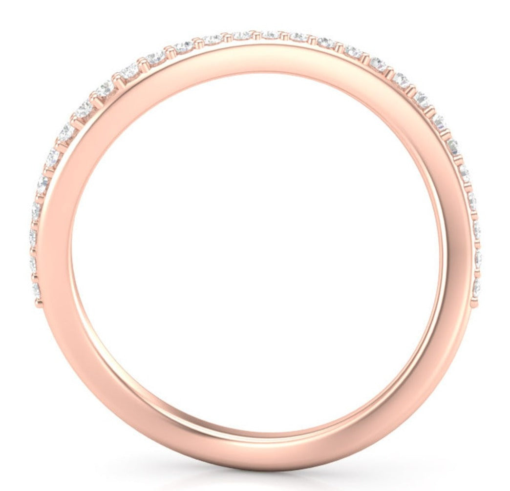 0.50 CT Round Cut Diamond 925 Sterling Silver Women Engagement Band Ring