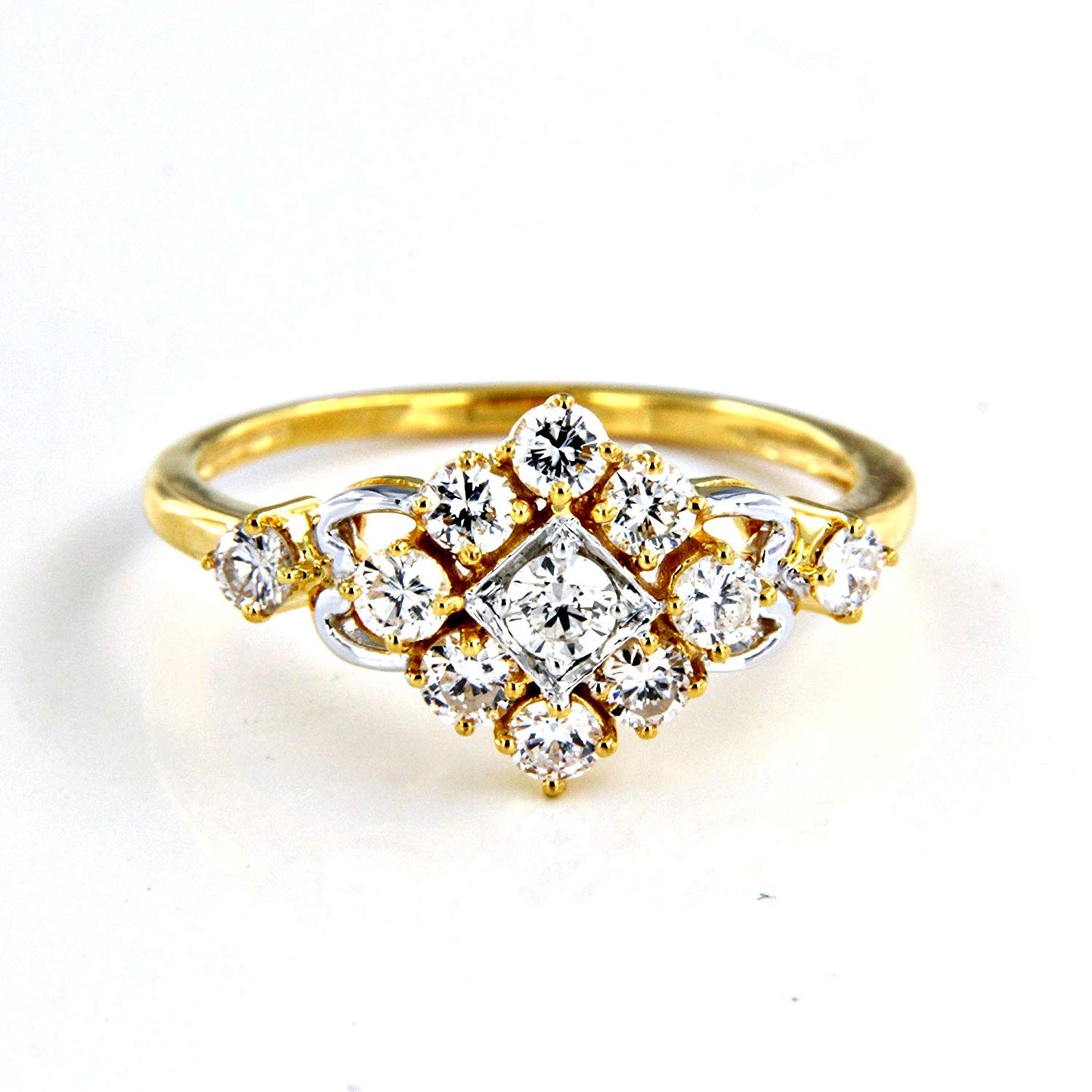 atjewels Cluster Ring For Women's with 14K Gold Over .925 Sterling Silver MOTHER'S DAY SPECIAL OFFER - atjewels.in