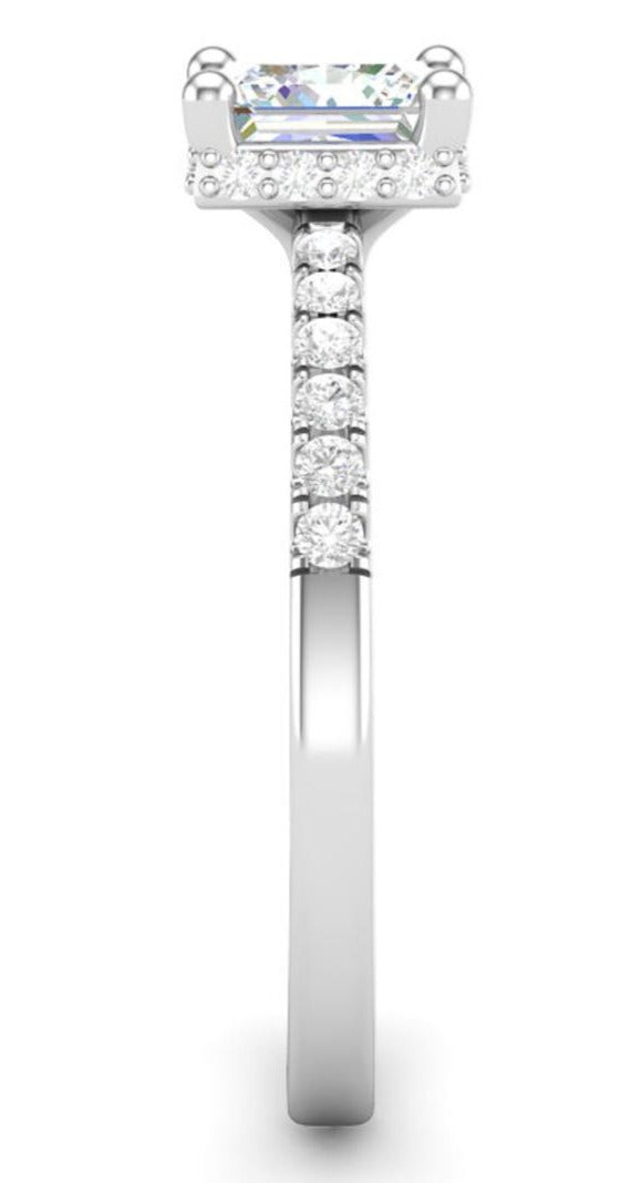 1 CT Princess Cut Diamond 925 Sterling Silver Women Engagement Wedding Halo Ring