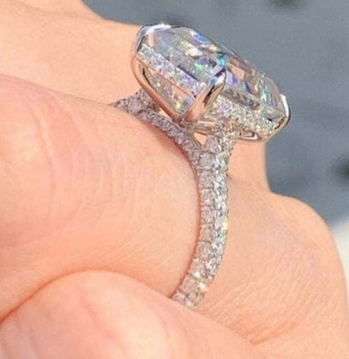 2 CT Emerald Cut Diamond 925 Sterling Silver Women Solitaire Engagement Ring