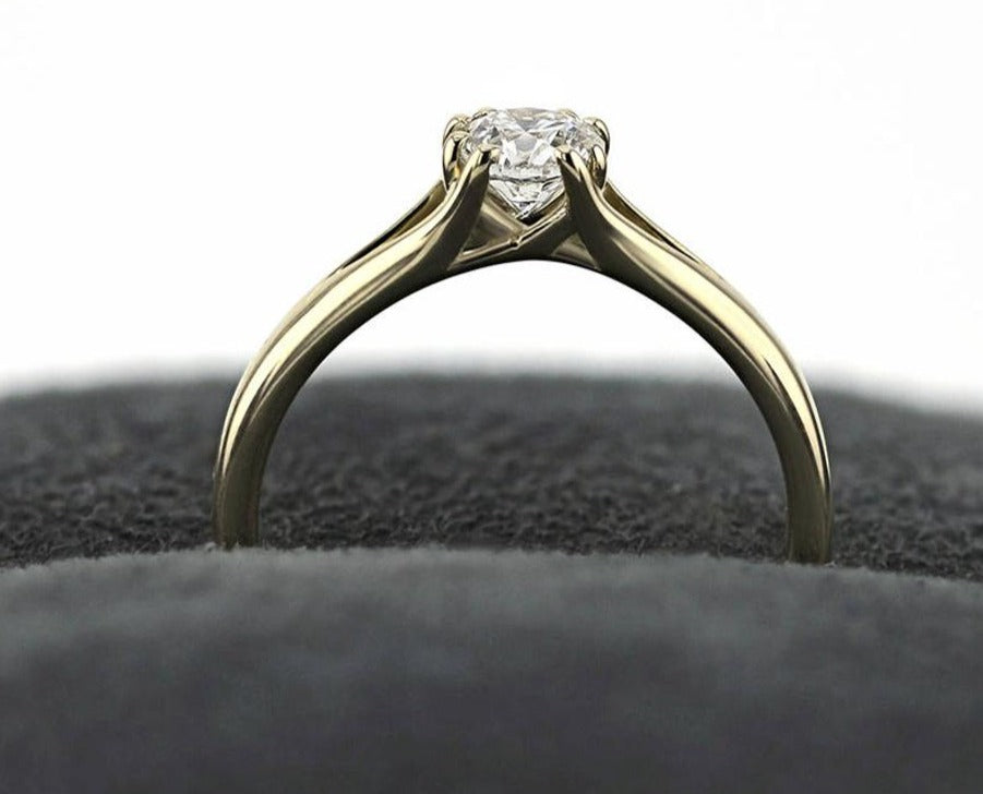 1 CT 925 Sterling Silver Round Cut Diamond Engagement Solitaire Ring Gift for Her