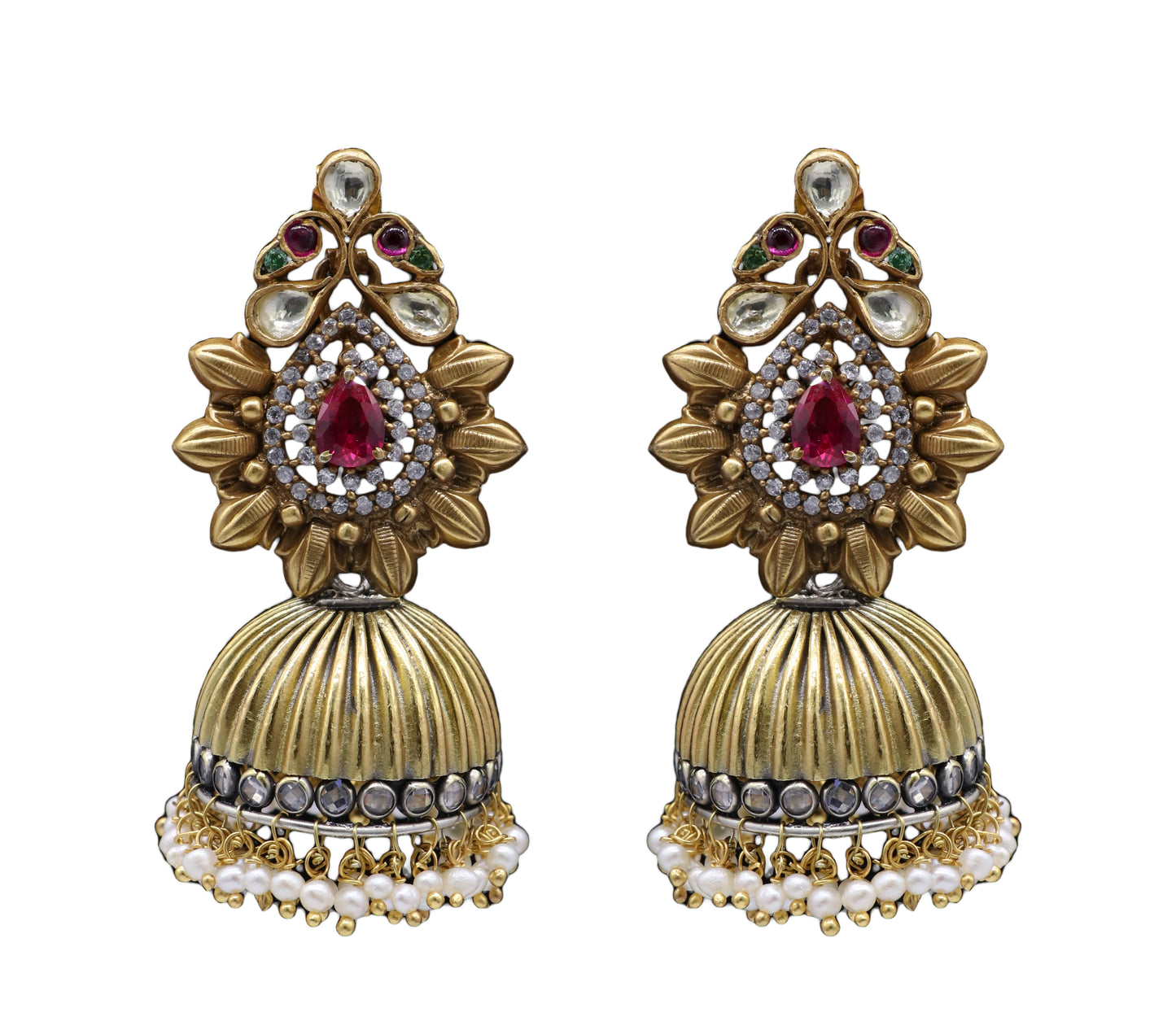 Triveni Sterling Silver Jhumka
