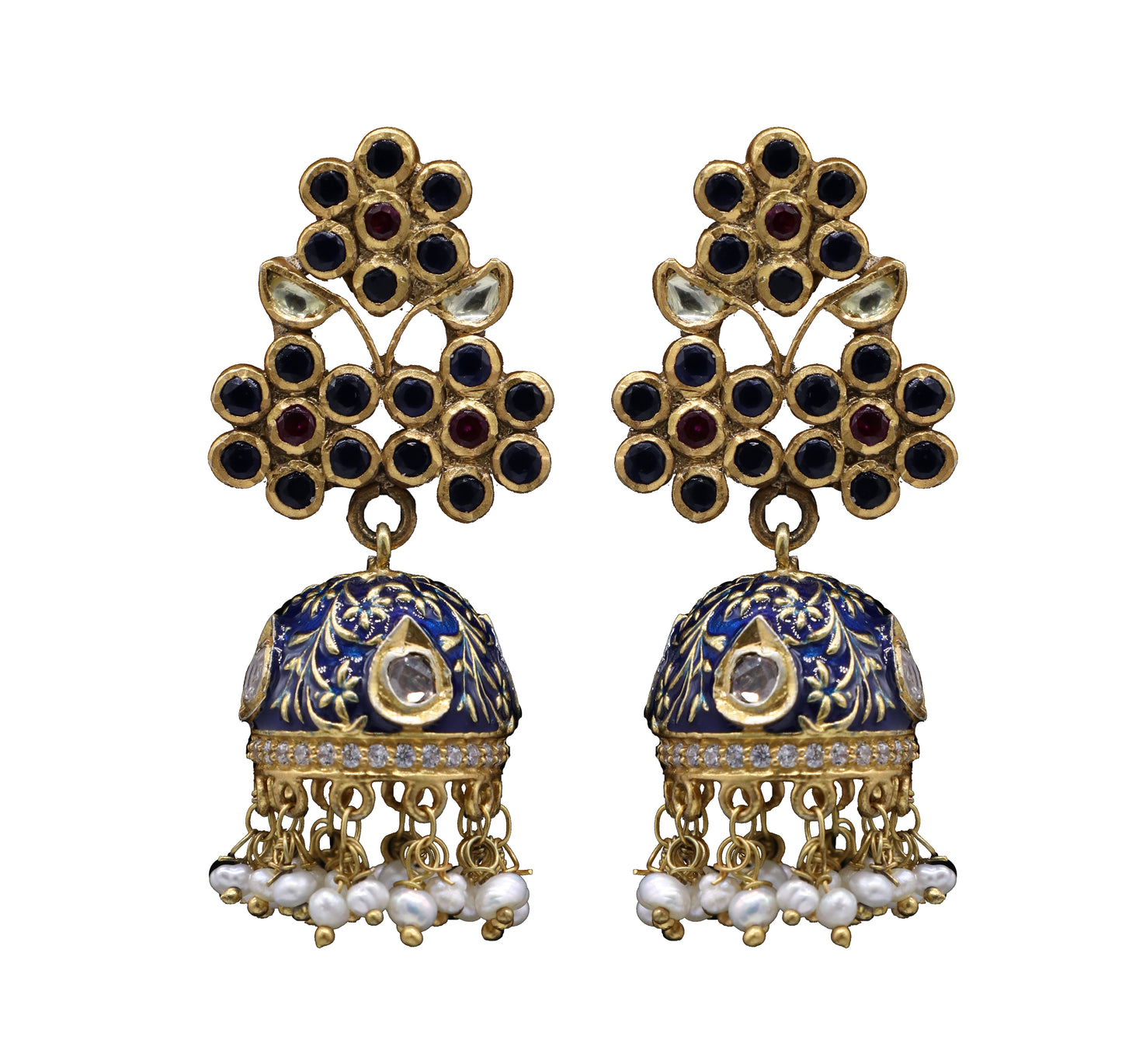 Triveni Sterling Silver Jhumka