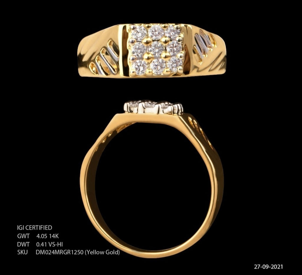 Yellow Gold Diamond Ring For Men