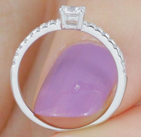 0.25 CT Round Cut CZ Diamond 925 sterling Silver Wedding Engagement Solitaire Band Ring