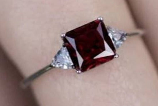 2 CT Cushion Cut Diamond 925 Sterling Silver Women's Anniversary Promise Ring