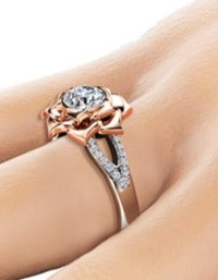 0.75 CT Round Cut Diamond 925 Sterling Silver Women Flower Engagement Ring Gift For Her