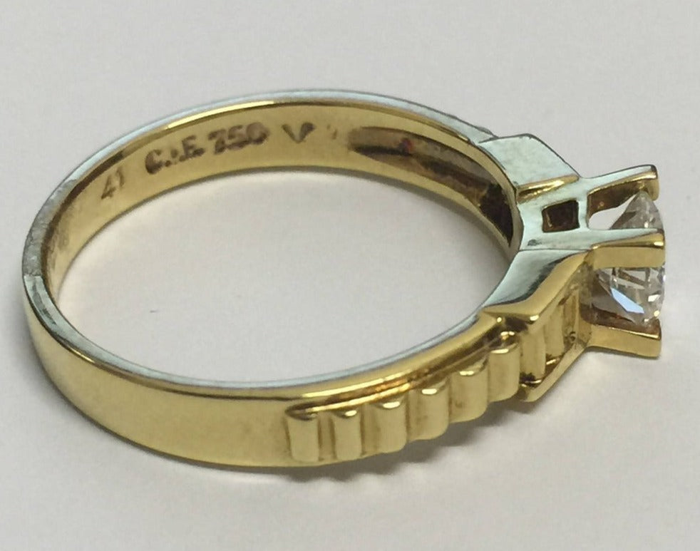 0.50 CT Round Cut Diamond 925 Sterling Silver Anniversary Solitaire Ring