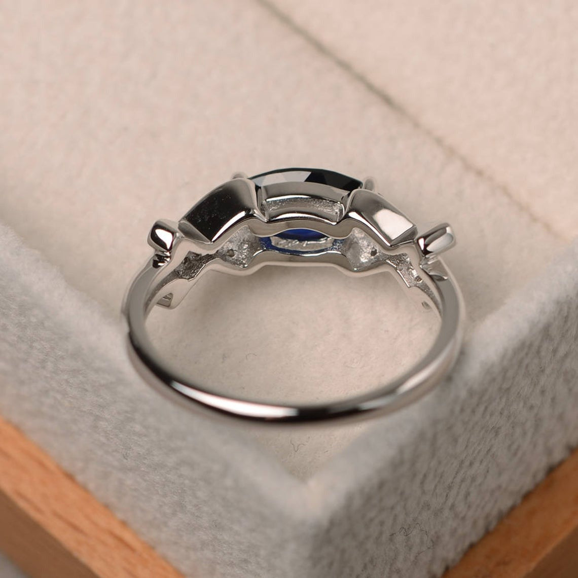 2 CT Marquise Cut Blue Sapphire Diamond 925 Sterling Silver Women Anniversary Ring