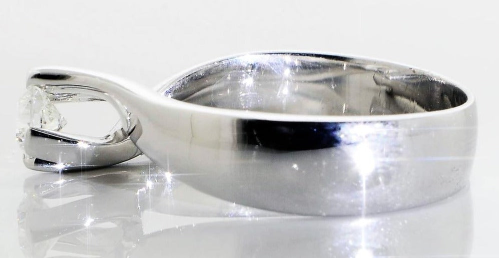 0.24 CT Round Cut Diamond 925 Sterling Silver Bypass Engagement Solitaire Ring