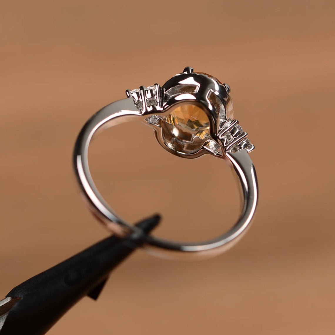1 CT 925 Sterling Silver Oval Cut Diamond Promise Engagement Ring