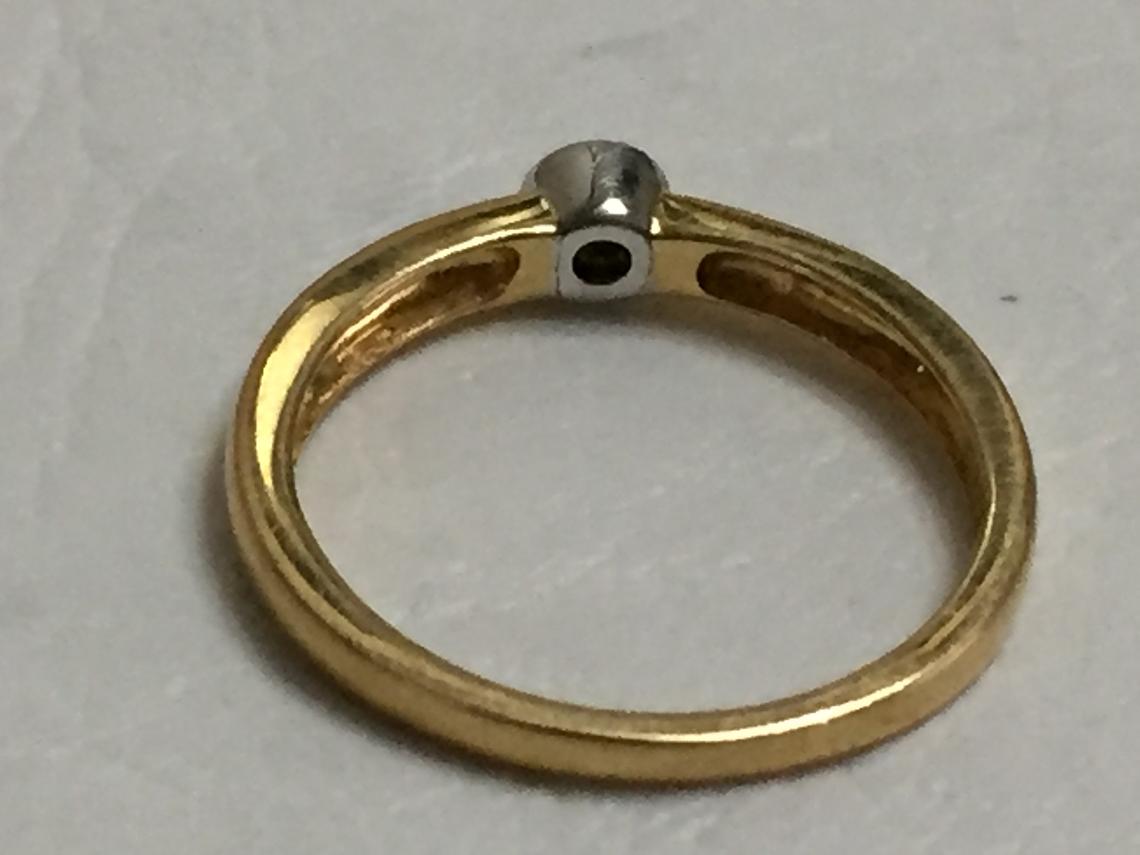 0.20 CT Round Cut Diamond Yellow and White Gold Over Solitaire Engagement Ring