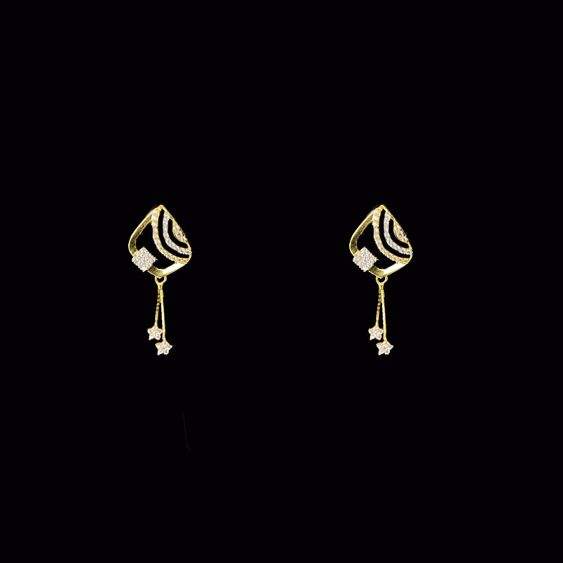 Adorable 18 Karat Yellow Gold Star Shape Drop Earrings