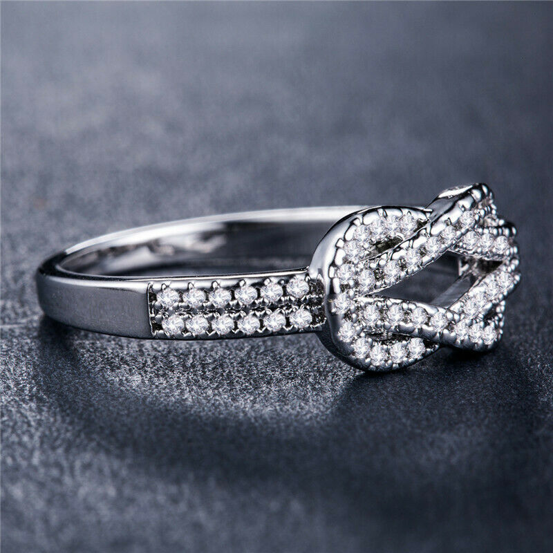 0.75 CT White Sapphire Diamond 925 Sterling Silver Ring Wedding Ring