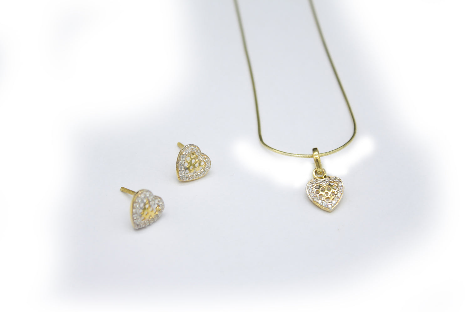 Gold Pendents & Studs Set