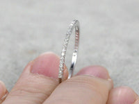 0.02 Ct Round Cut White Diamond 14k White Gold Plated Half Eternity Engagement Wedding Band Ring On 925 Sterling Silver