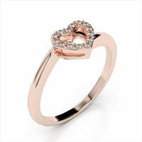 0.20 Ct Round Cut Diamond Engagement Wedding Ring 14K Solid Rose Gold Finish 925 Sterling Silver