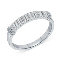 0.35 Ct Round Cut Diamond 14K White Gold Finish Wedding Anniversary Band Ring 925 Sterling Silver