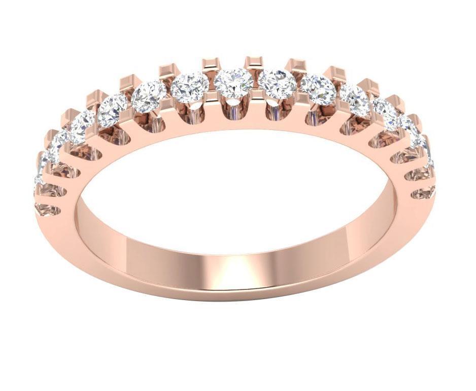 0.40 Ct Round Cut Diamond14K Rose Gold Over Oval 925 Sterling Silver Anniversary Ring