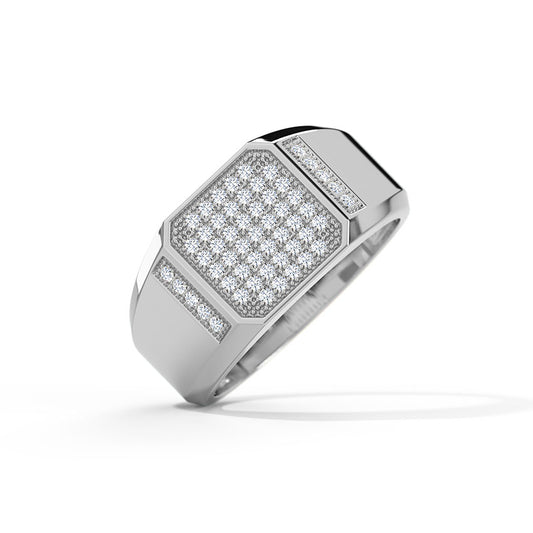 0.50 Ct Round Cut Diamond 14k White Gold Oval Engagement Solitaire Ring 925 Sterling Silver Plated for Men