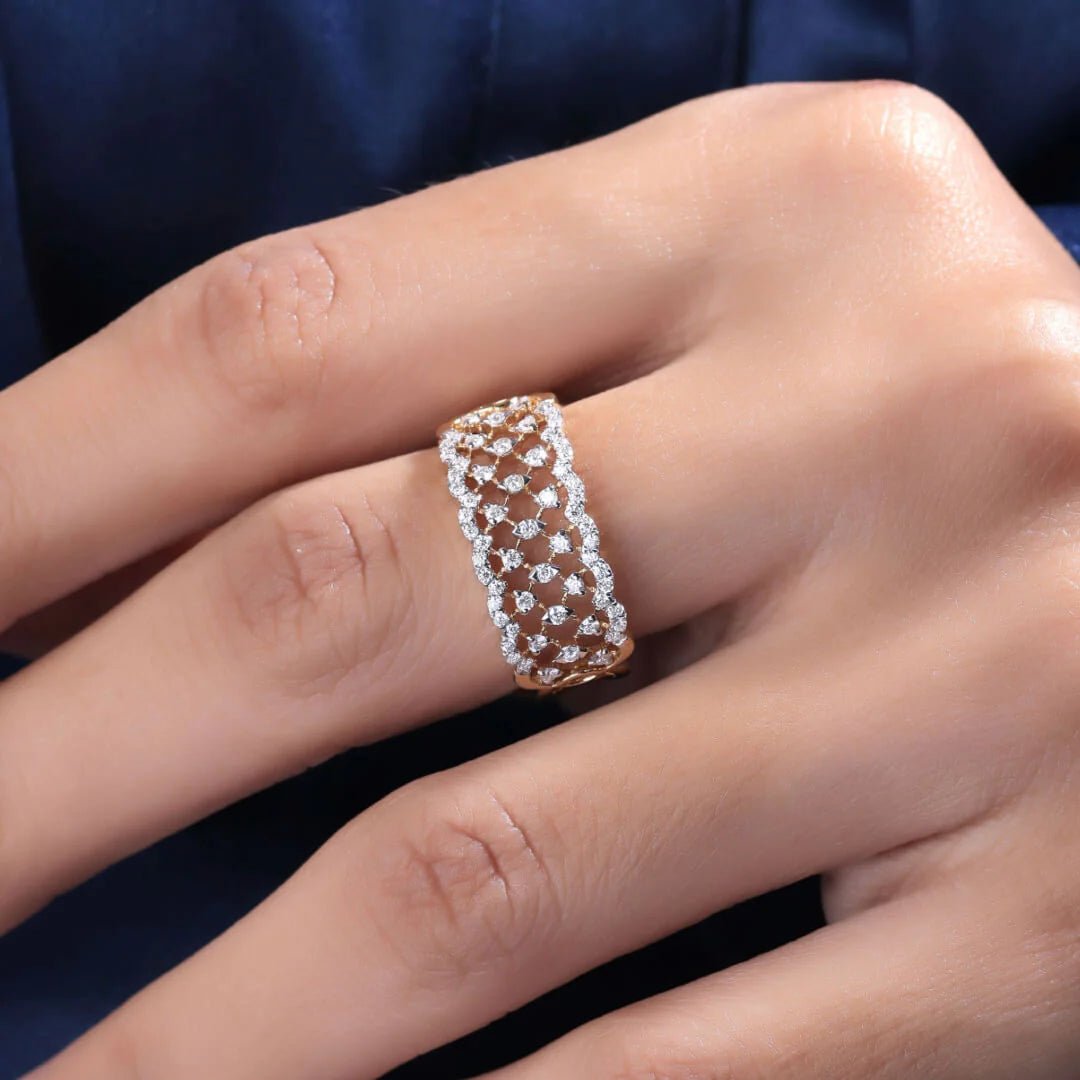 925 Sterling Silver Round Cut CZ Band ring for womens