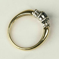 1.5 Ct Round Cut Blue Sapphire Three Stone Wedding & Anniversary Ring 14K Yellow Gold Over