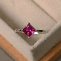 1 Ct Pink Sapphire  14K White Gold Over Solitaire Engagement Wedding Ring