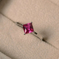 1 Ct Pink Sapphire  14K White Gold Over Solitaire Engagement Wedding Ring