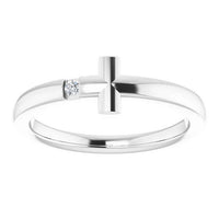 0.15 Ct Round Cut Diamond14K White Gold Finish Youth Sideways Cross Promise Ring 925 Sterling Silver