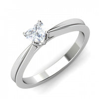 1Ct Heart Cut Diamond Solitaire Engagement Wedding Ring 14k White Gold Over