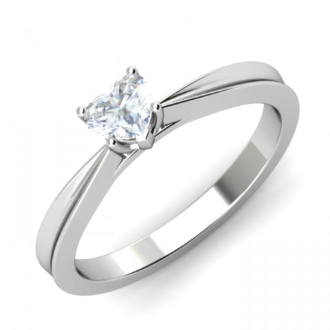 1 Ct Heart Cut Diamond 14K White Gold Over Wedding Anniversary Solitaire Ring 925 Sterling Silver