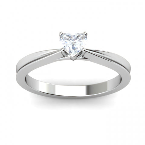 1Ct Heart Cut Diamond Solitaire Engagement Wedding Ring 14k White Gold Over