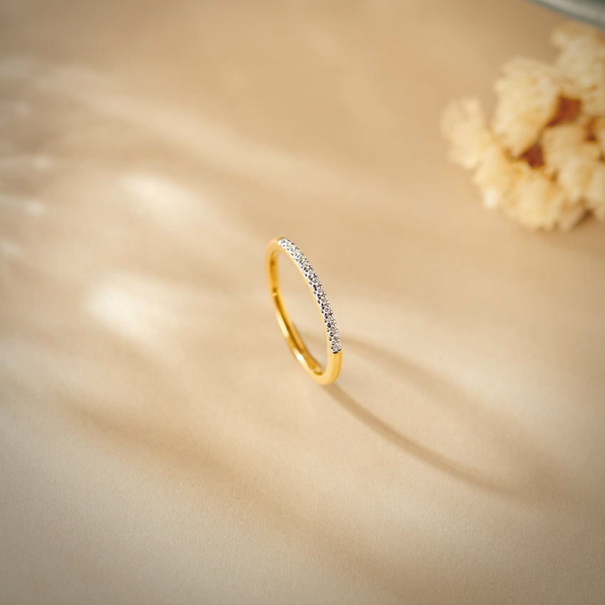 1 Ct Round Cut Diamond 14K Yellow & White Gold Over Engagement Band Ring 925 Sterling Silver