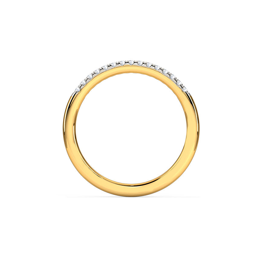 1 Ct Round Cut Diamond 14K Yellow & White Gold Over Engagement Band Ring 925 Sterling Silver