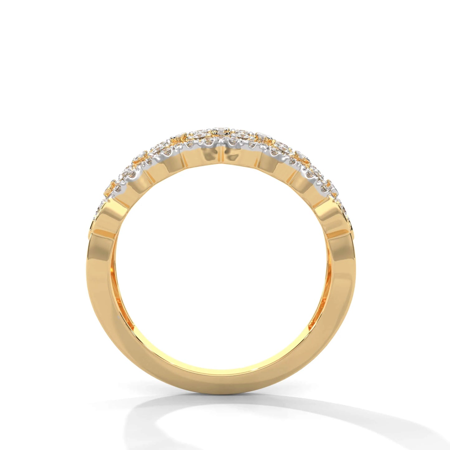 925 Sterling Silver Round Cut CZ Band ring for womens