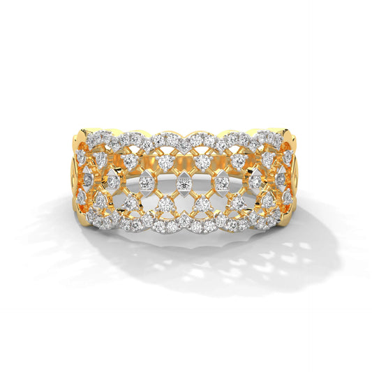 925 Sterling Silver Round Cut CZ Band ring for womens