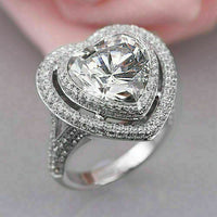 2.00Ct Heart Cut Diamond14k White Gold Over Engagement Wedding Halo Ring Womens 925 Sterling Silver
