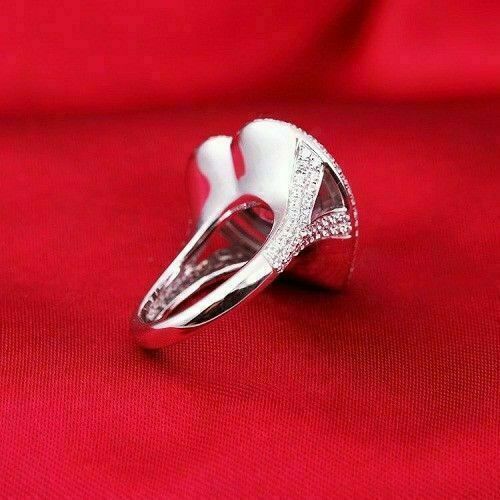 2.00Ct Heart Cut Diamond14k White Gold Over Engagement Wedding Halo Ring Womens 925 Sterling Silver