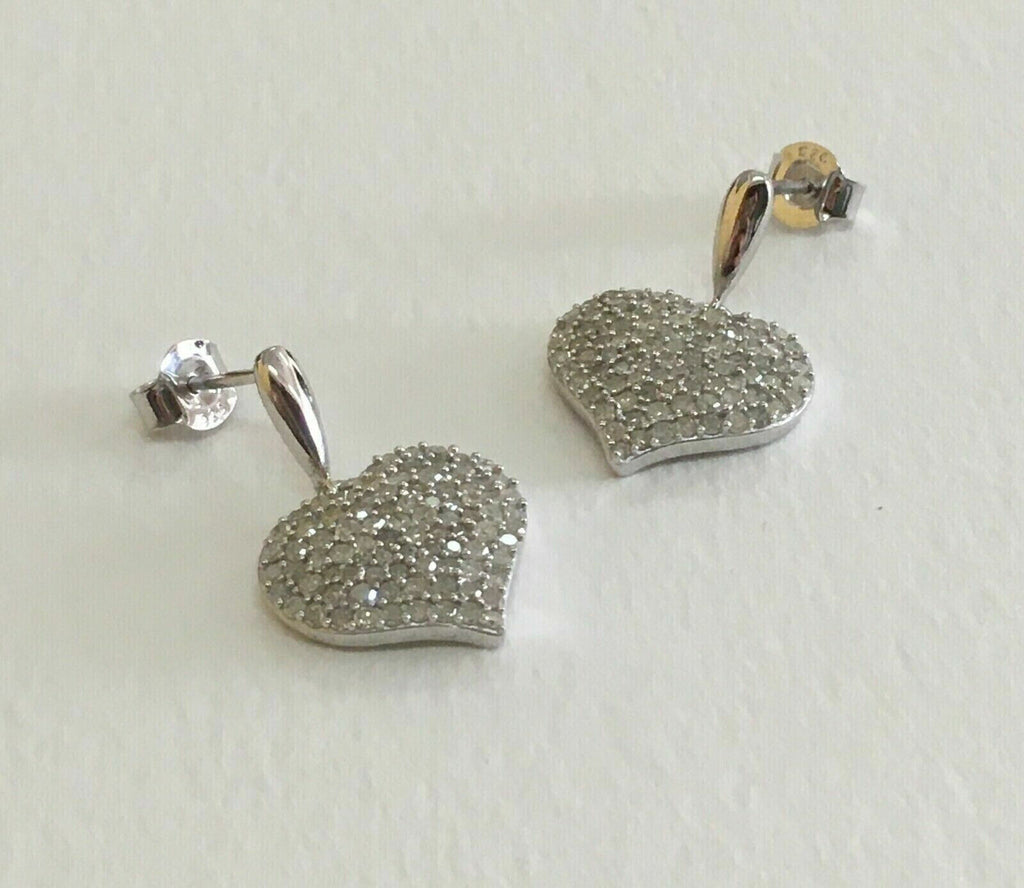 2Ct Round Cut Diamond 14K White Gold Over Heart Women Stud Earring On 925 Sterling Silver