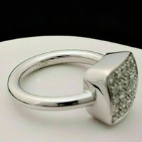 2Ct Round Cut Simulated Diamond Cluster Women's Promise Ring On 14K White Gold Plated 925 Sterling Silver