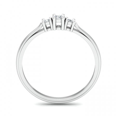 2Ct Round Cut Simulated Diamond 3Stone Engagement Ring 14k White Gold Over