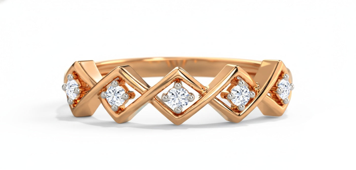 RING | 9K Gold | IGI Certified Real Diamond | BIS Hallmarked | for Women | Minimal Designer Piece | Festive & Everyday Styling