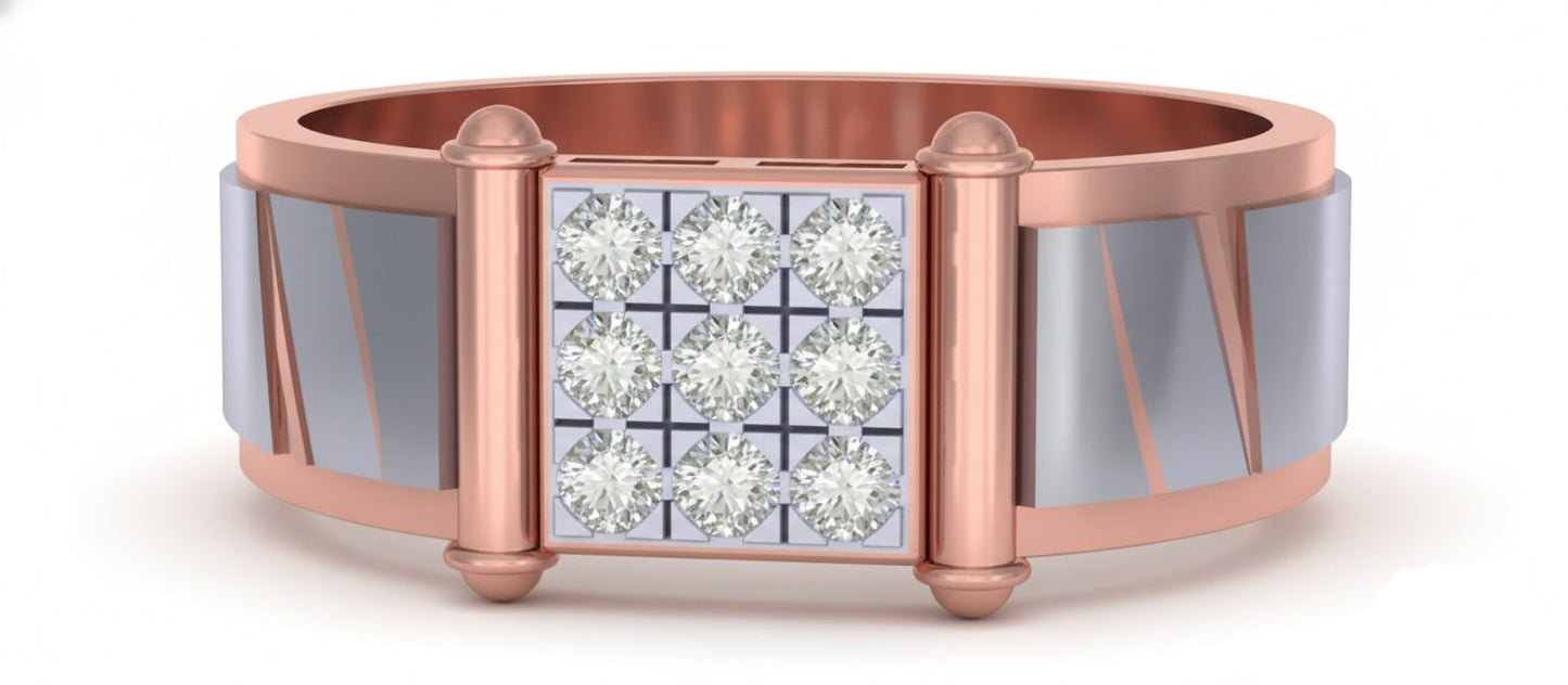 RING | 9K Gold | IGI Certified Real Diamond | BIS Hallmarked | Men’s Ring | Minimal Designer Piece | Anniversary & Special Occasions