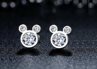 3ct Round Cut Diamond Solitaire Mouse Stud Earrings 14k White Gold Over