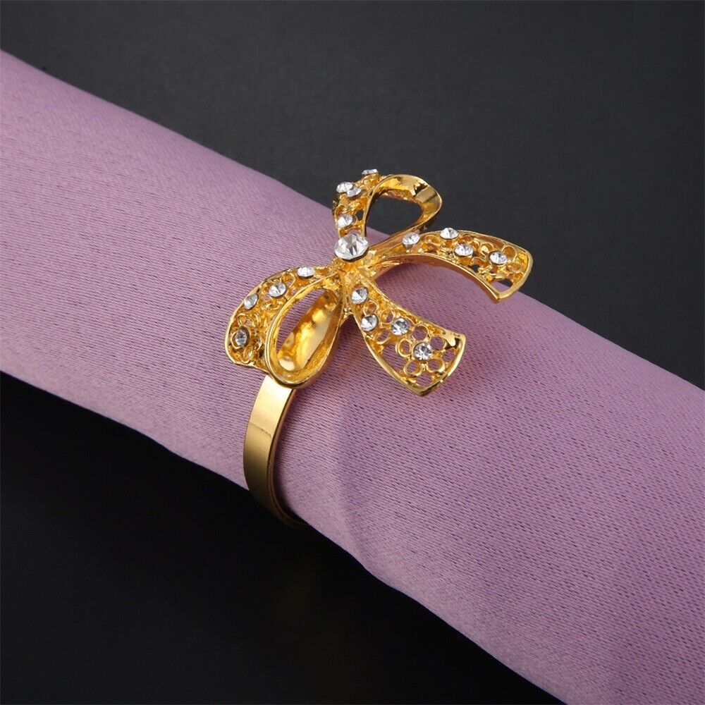 1 Ct Round Cut Diamond 14K Yellow Gold Over Bowknot Napkin Promise Christmas Ring 925 Sterling Silver