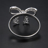 1 Ct Round Cut Diamond 14K White Gold Over Bowknot Napkin Promise Christmas Ring 925 Sterling Silver