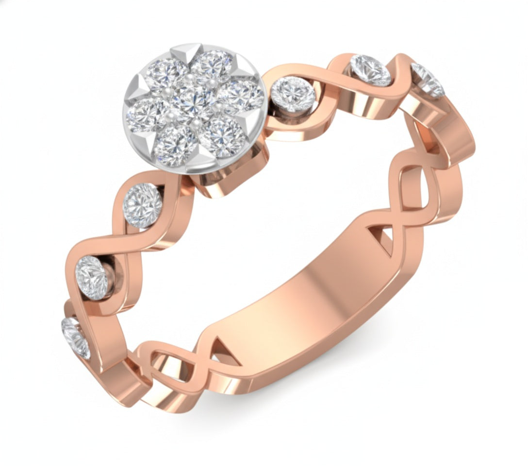 RING | 9K Gold | IGI Certified Real Diamond | BIS Hallmarked | Women’s Ring | Modern Classic | Anniversary & Special Occasions