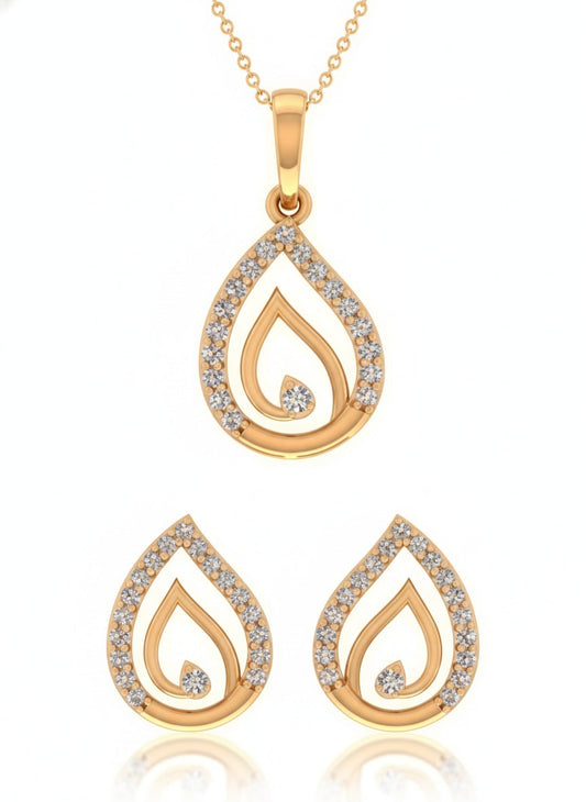 SET | 9K Gold | IGI Certified Real Diamond | BIS Hallmarked | Women’s Set | Versatile Gift Choice | Festive & Everyday Styling
