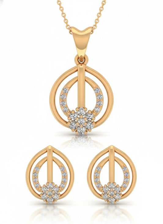 SET | 9K Gold | IGI Certified Real Diamond | BIS Hallmarked | for Her | Versatile Gift Choice | Festive & Everyday Styling