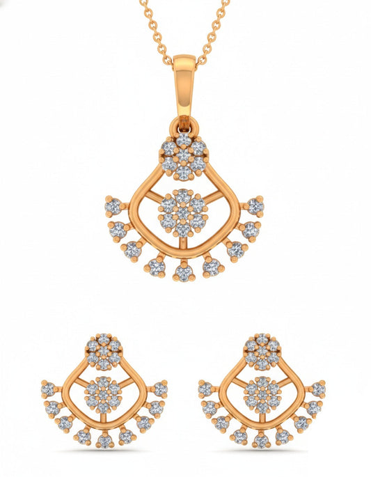 SET | 9K Gold | IGI Certified Real Diamond | BIS Hallmarked | for Her | Modern Classic | Birthday & Anniversary Gift